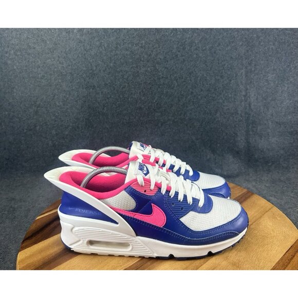 Nike Air Max 90 FlyEase Shoes Mens Size 10 White Pink Blue CU0814-101 Sneakers - Picture 1 of 11